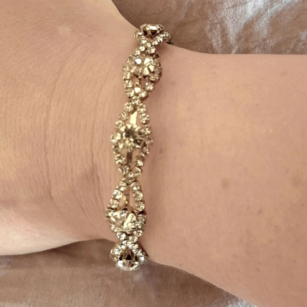 Cubic Zirconia infinity bridal bracelet